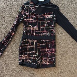 Black Sequin long sleeve dance costume